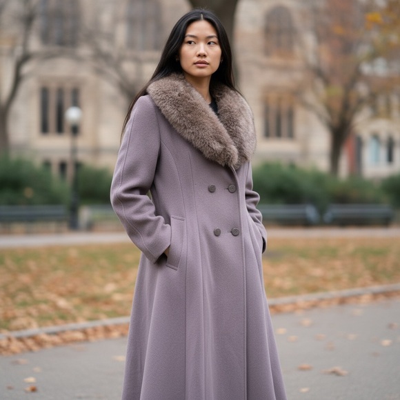 Vintage Alorna 100% Wool Jacket Coat by Forstmann Overcoat Size Large - Picture 3 of 15